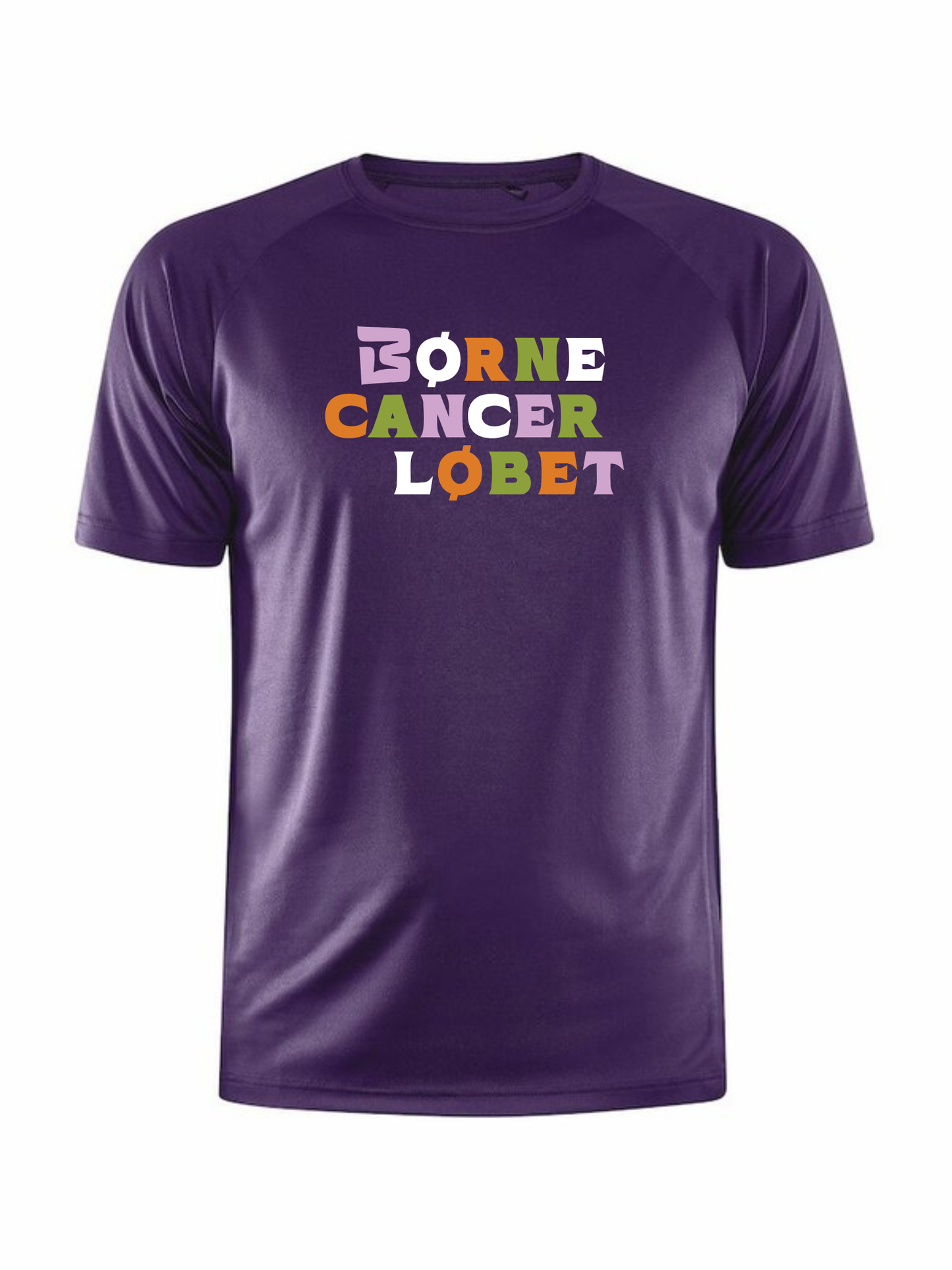 Craft CORE Unify t-shirt, herre, forside med Børnecancerløbets logo