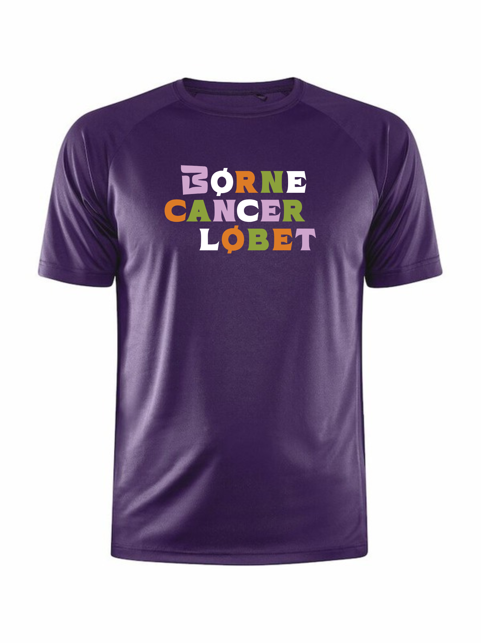 Craft CORE Unify t-shirt, herre, forside med Børnecancerløbets logo
