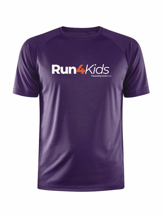 Craft CORE Unify t-shirt, herre, forside med Run4Kids-logo