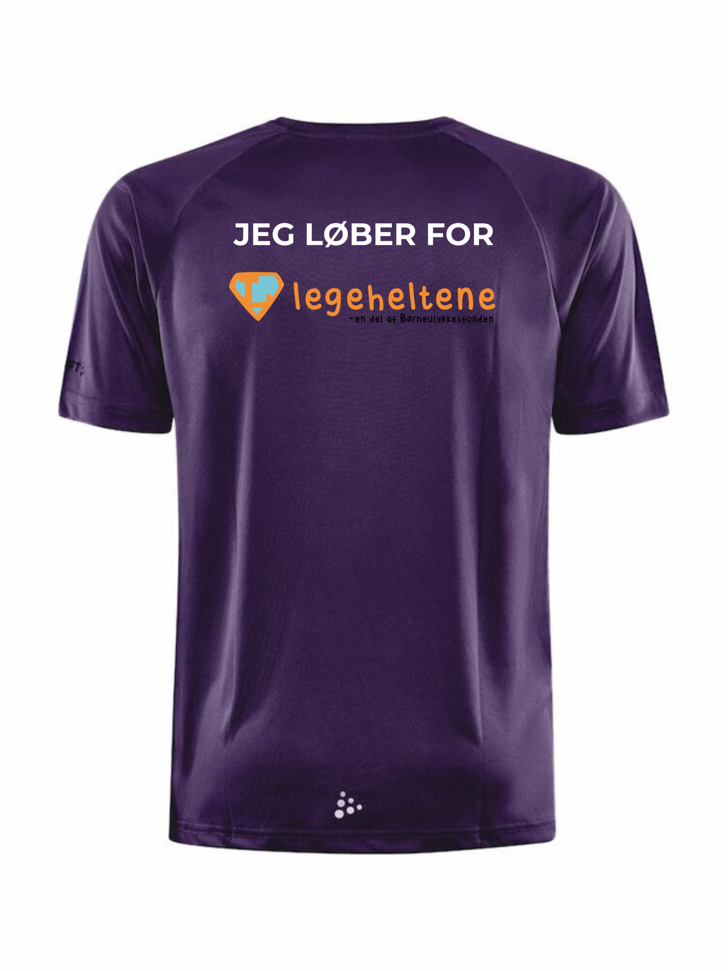 Ryg med JEG LØBER FOR og Legeheltene